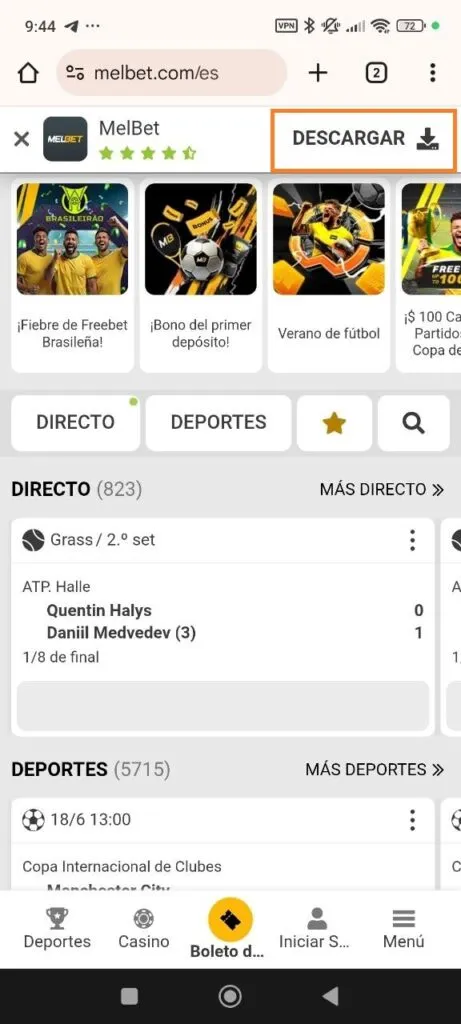 Aplicación MelBet App Argentina