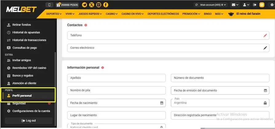 Verificación de la Cuenta en Melbet